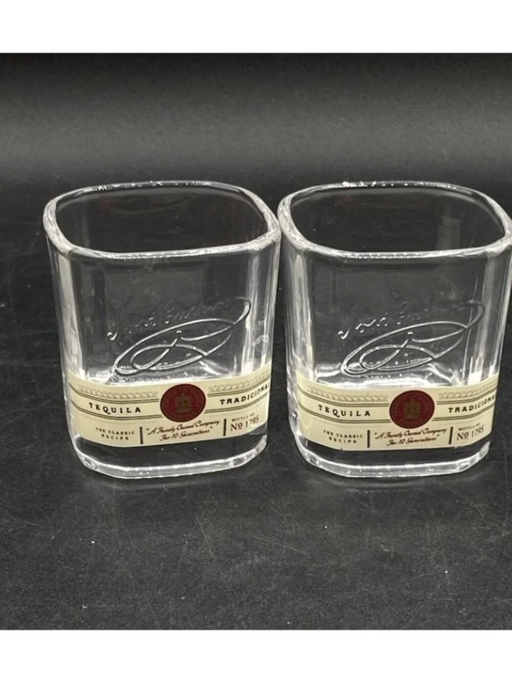 LOT 2 Jose Cuervo Tradicional Tequila Shot Glass no. 1975